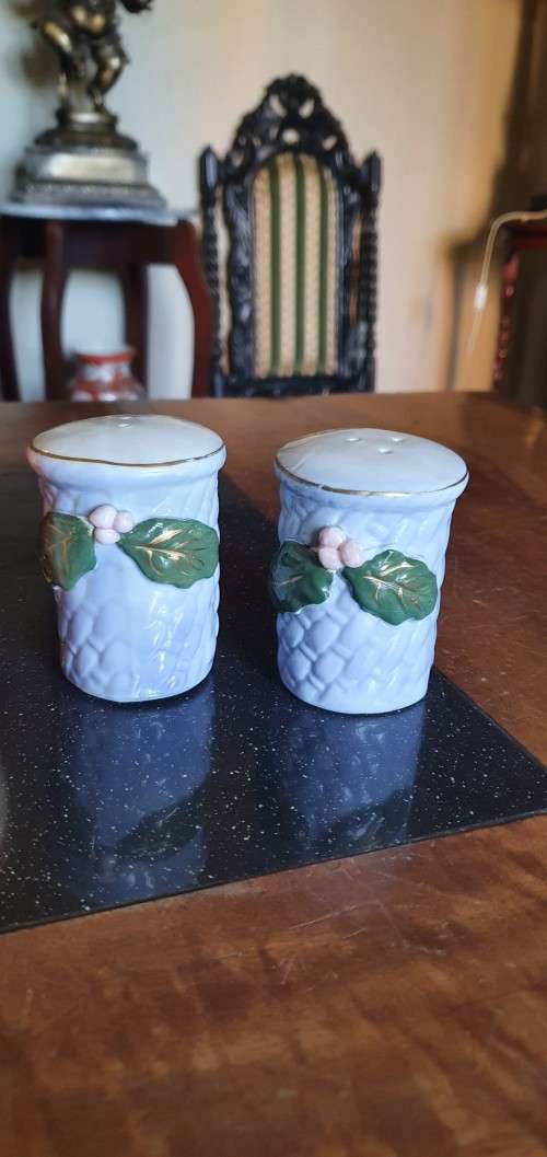 Assorted Salt and Pepper Shakers and Jam Pot