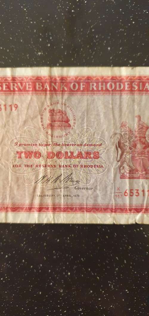 Vintage Rhodesian Banknote