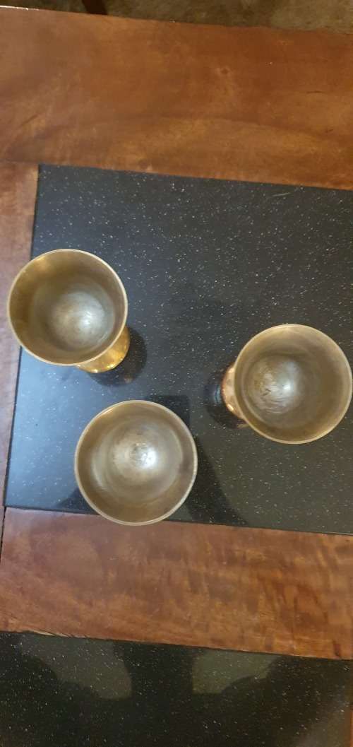 3 x Brass Wine Goblts