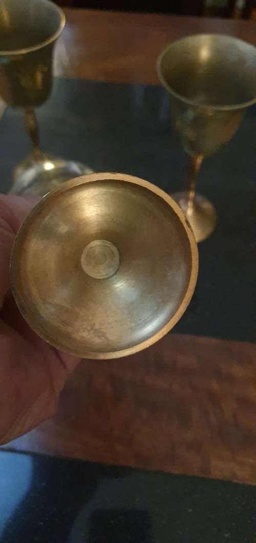 3 x Brass Wine Goblts