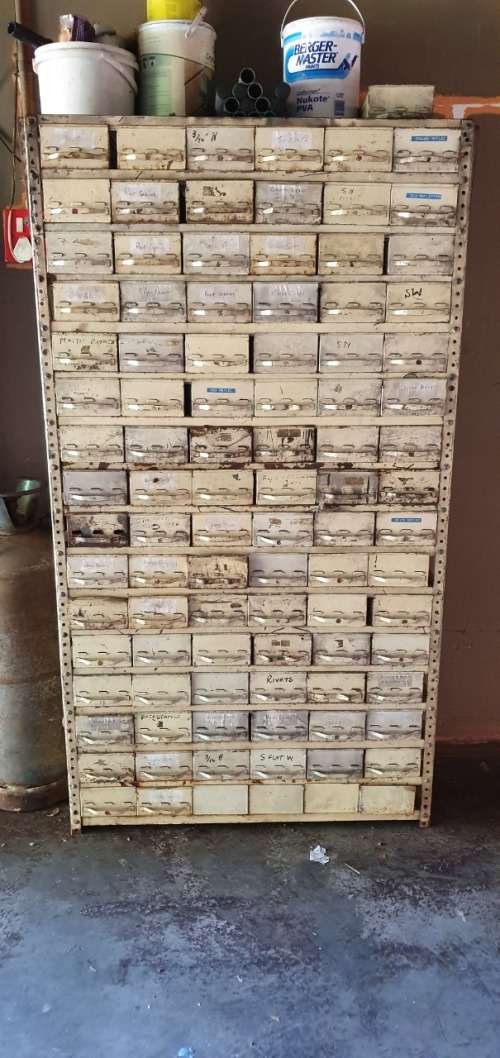 Vintage Metal  Machinist Drawer Rack