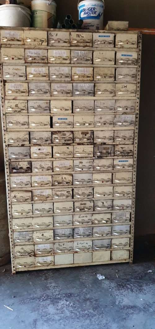 Vintage Metal  Machinist Drawer Rack