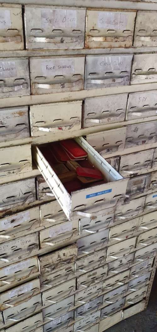 Vintage Metal  Machinist Drawer Rack