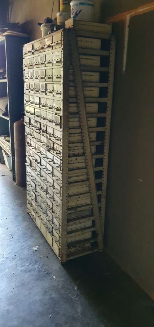 Vintage Metal  Machinist Drawer Rack