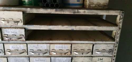 Vintage Metal  Machinist Drawer Rack