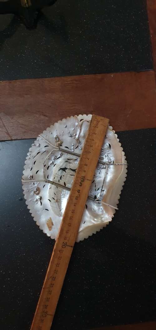 Antique Mother of Pearl Carving of Dragon and Phoenix