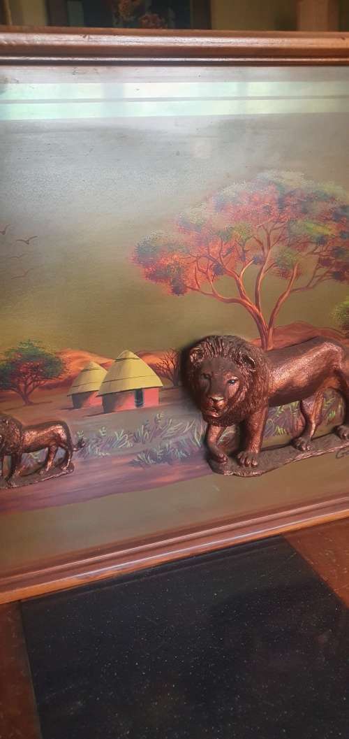 Large Framed Copper Art