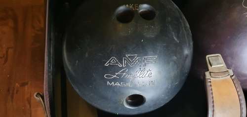 Vintage Bowling Balls in Suitcase