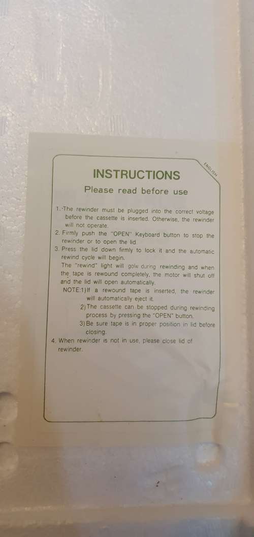 Vintage Kinyo Beta Cassette Rewinder, Still Sealed!