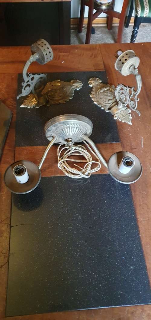 Vintage Brass Wall Mounted Light Fittings