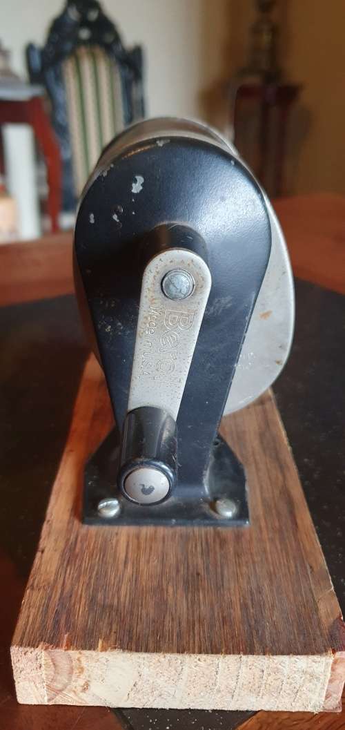 Vintage Pencil Sharpener & Two Vintage Candle Stick Holders