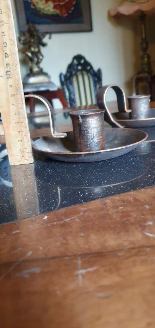 Vintage Pencil Sharpener & Two Vintage Candle Stick Holders