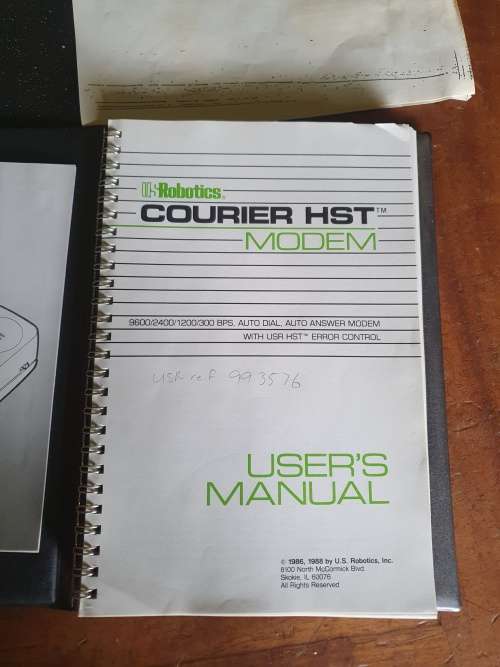 ` RESERVED FOR JOHN GROBLER`  Robotics Courier HST Modem