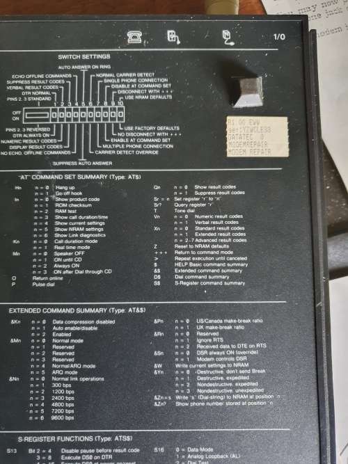 ` RESERVED FOR JOHN GROBLER`  Robotics Courier HST Modem
