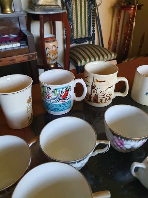 Beautiful Cut Glass Amber Bowl Plus Various items