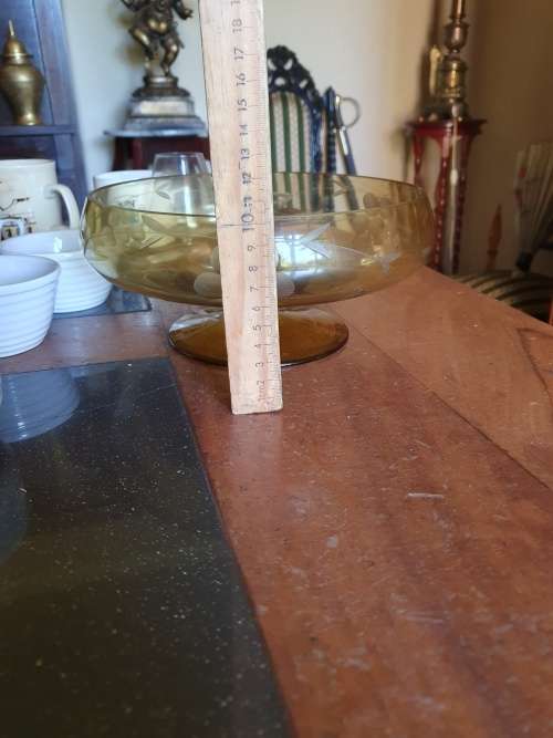 Beautiful Cut Glass Amber Bowl Plus Various items