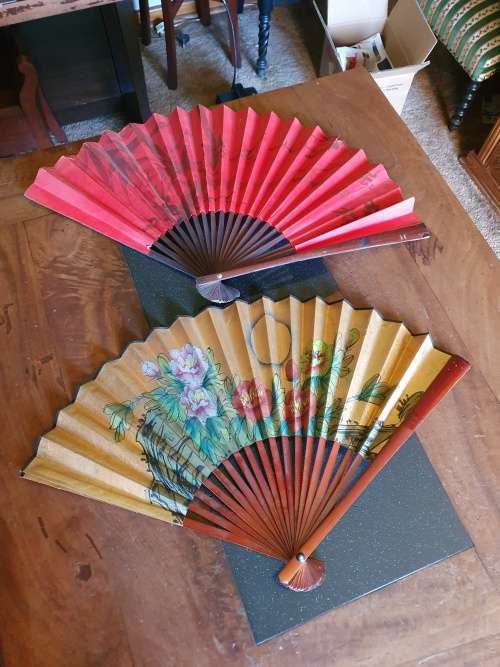 Two Beautiful Chinese Bamboo Fans