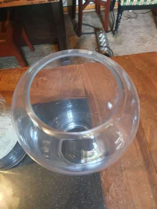 Two Beautiful Glass Vases Plus 3 Ostrich Eggs