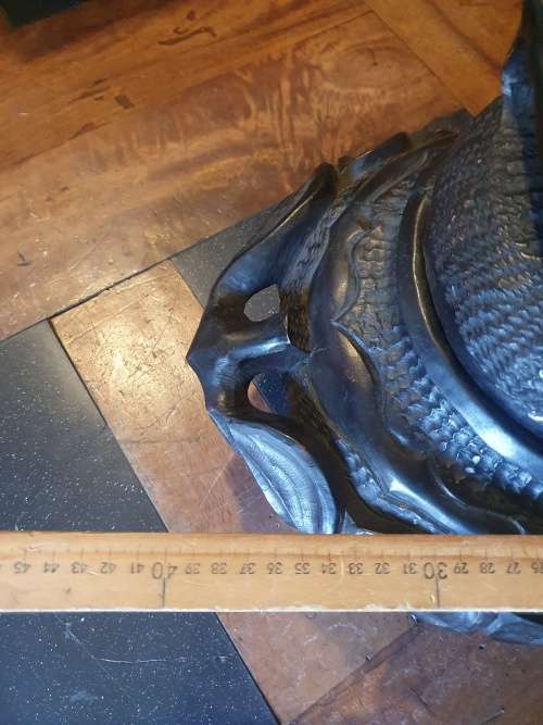 Stunning & Unique Large 50.5cm African Wood Carving With Hidden Bowl Under The Drummer