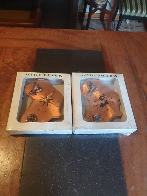 2 X Big Five Copper Clocks