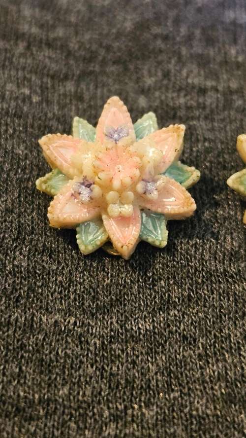 Gorgeous Set of 1930s-1950s Porcelain Earings