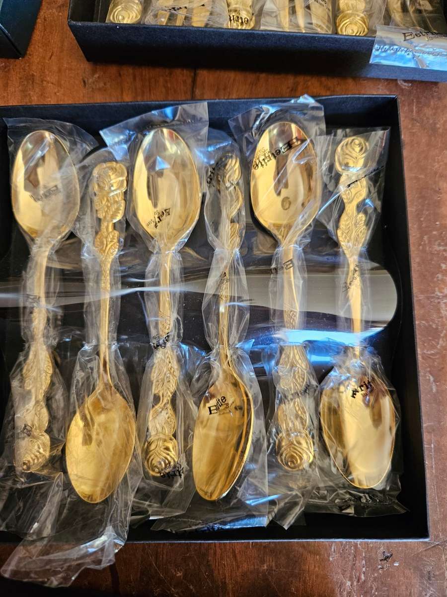 24 K Gold Plated Eetrite Cake Spoon & Fork Set Plus a Cake Lifter