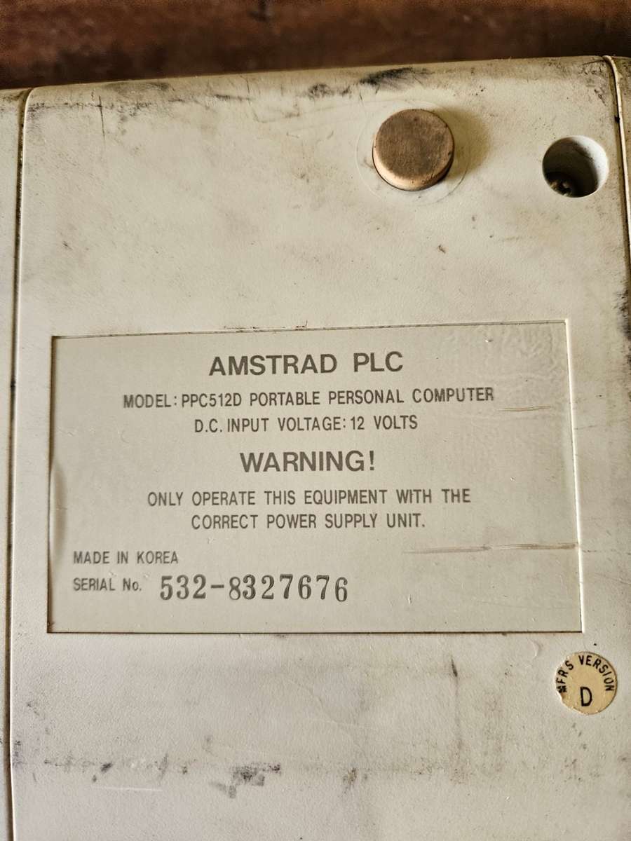 Vintage Amstrad Portable Personal Computer PPC 512