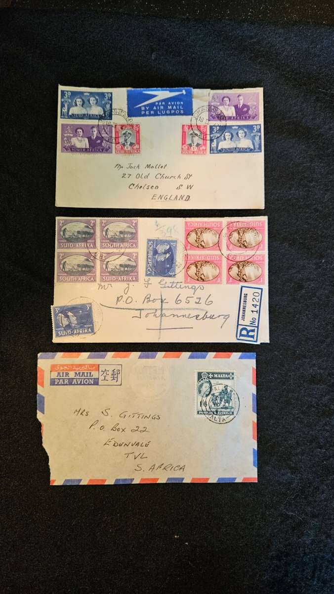 Collection of Stamps on Envelopes