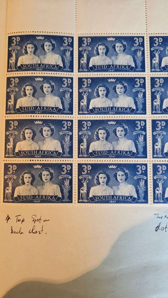 South African Stamp Sheet 1947