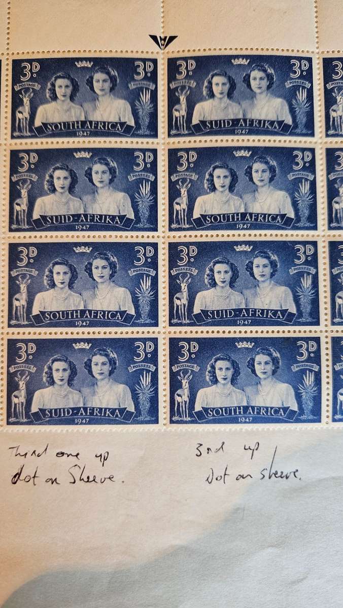 South African Stamp Sheet 1947