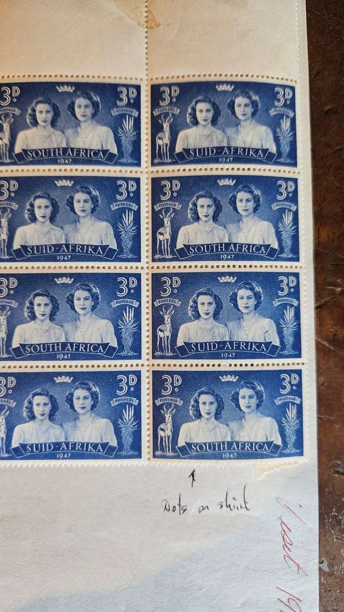 South African Stamp Sheet 1947