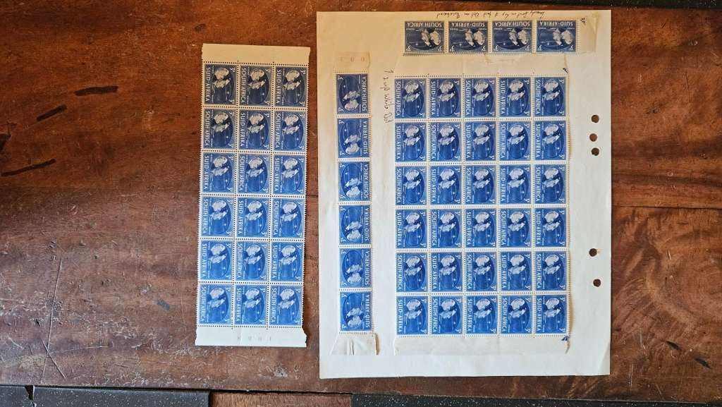 South African Stamp Sheet 1947
