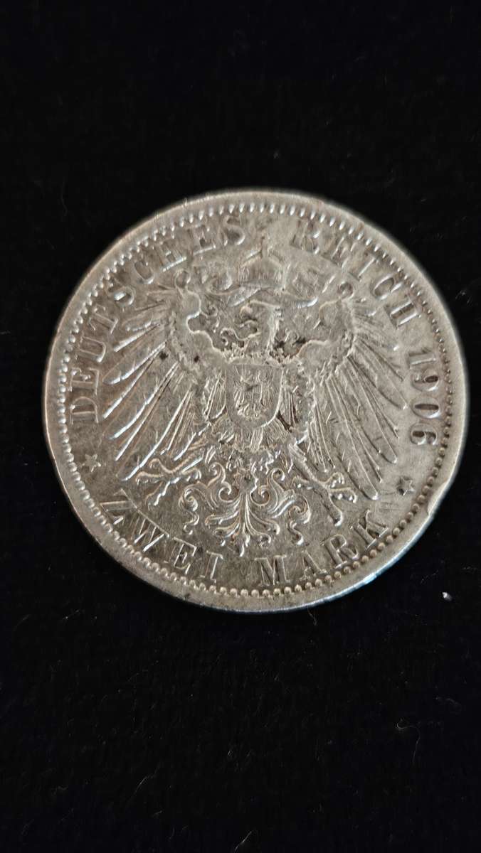 1906 Zwei Mark 90% Silver Coin