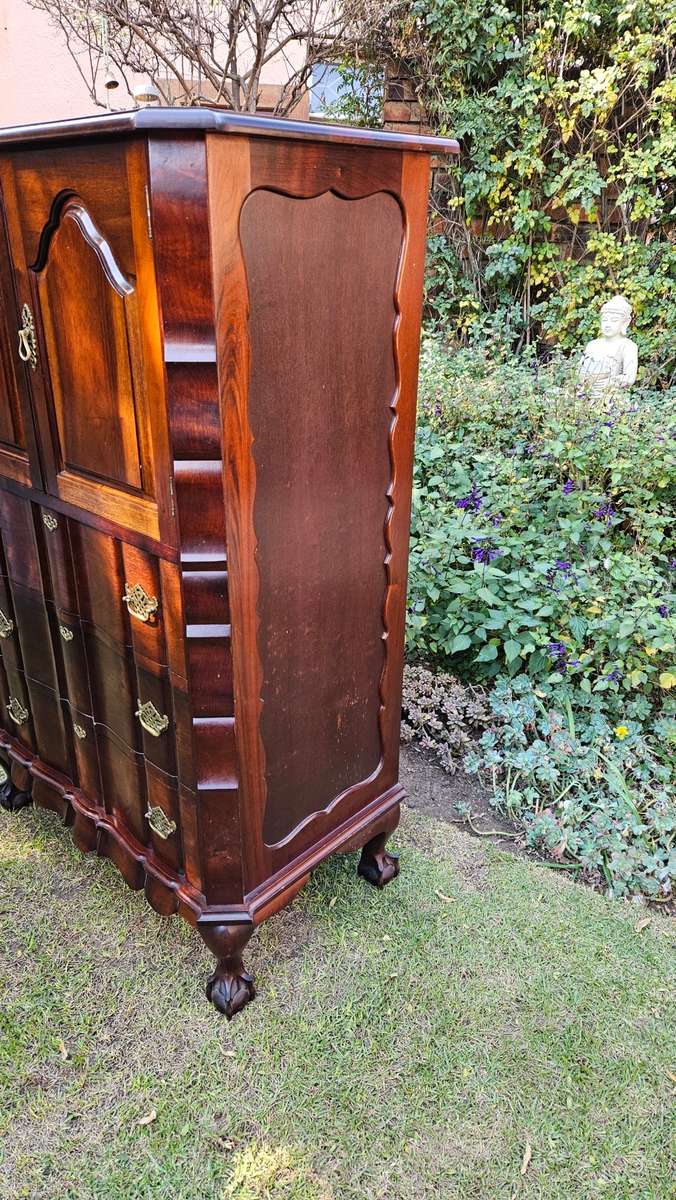 Vintage Imbuia Ball & Claw Tall Boy