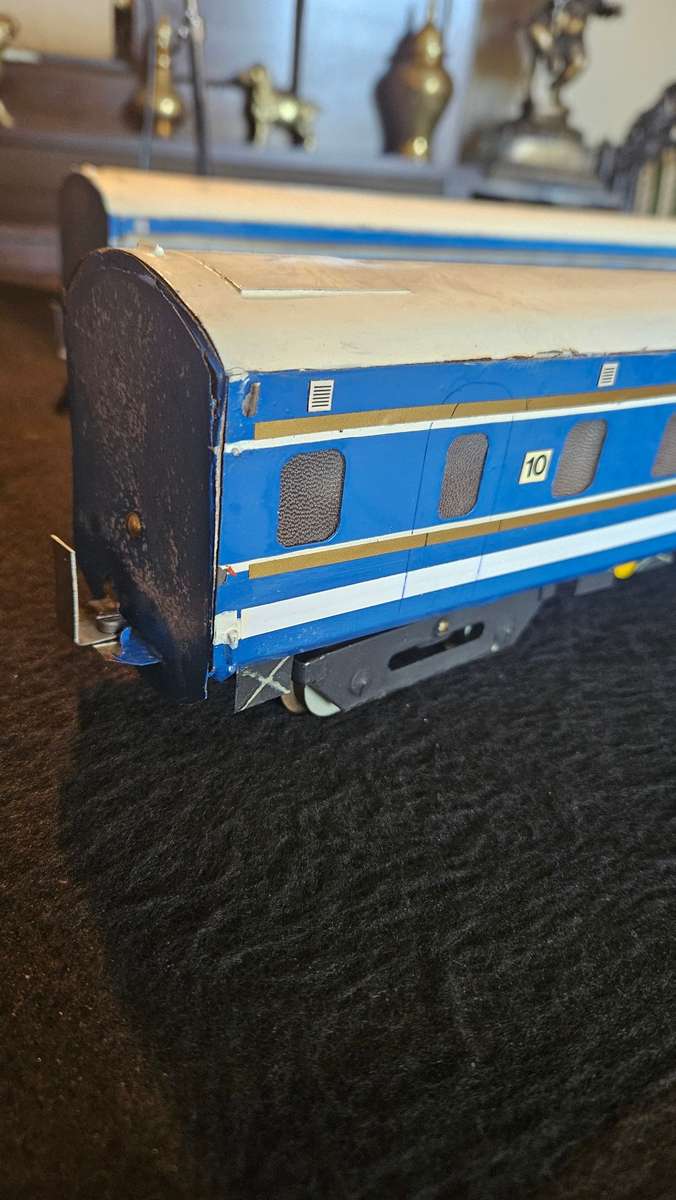 Vintage Blue Train Coaches