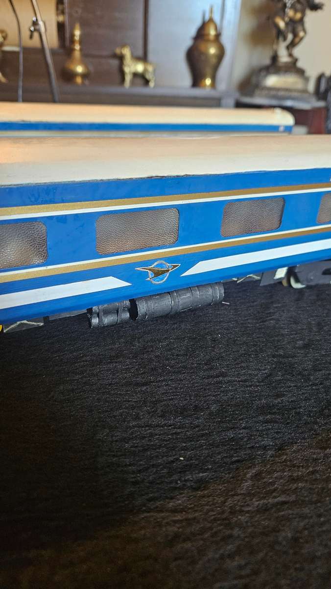 Vintage Blue Train Coaches
