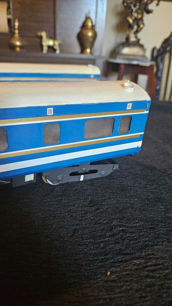 Vintage Blue Train Coaches