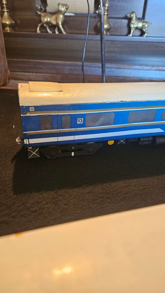Vintage Blue Train Coaches