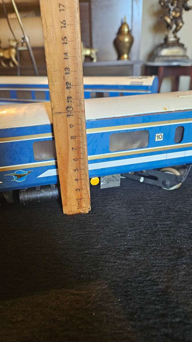 Vintage Blue Train Coaches