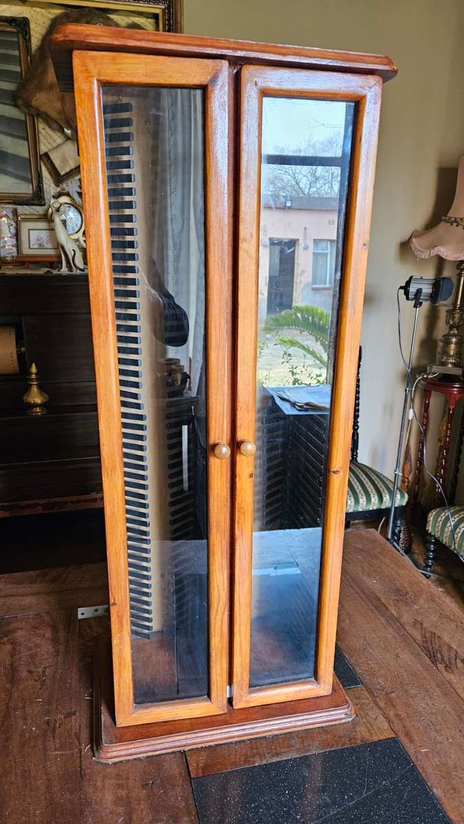 Beautiful Double Door Oregon Pine CD Rack