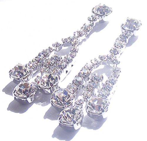 STUNNING CRYSTAL EARRINGS - NO RESERVE - DAZZLING!!