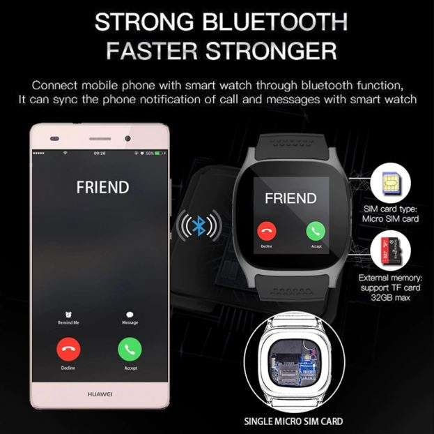 Unisex Professional/Fashion Smart Watch with Camera, SIM & SD Support, Bluetooth, Sleep Monitor etc.