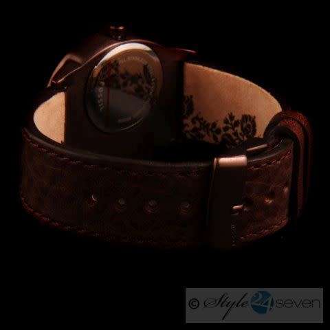 Fossil **Authentic Ladies Floral Brown Crystal Watch