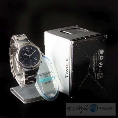 TIMEX **AUTHENTIC BRANDED 50m INDIGLO NIGHT-LIGHT CHRONOGRAPH WATCH