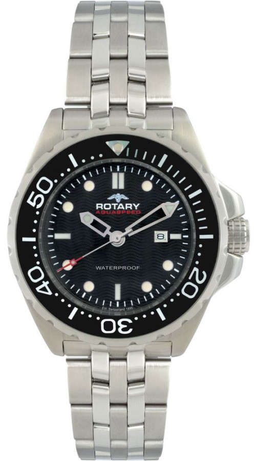 ROTARY *AUTHENTIC BRANDED WOMEN`S AQUASPEED BLACK DIAL STAINLESS STEEL WATCH **ONLY 1 AVAILABLE
