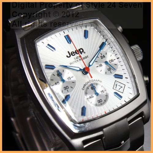 JEEP GENTS AUTHENTIC SILVER CHRONOGRAPH - BRAND NEW WITH GUARANTEE!!!