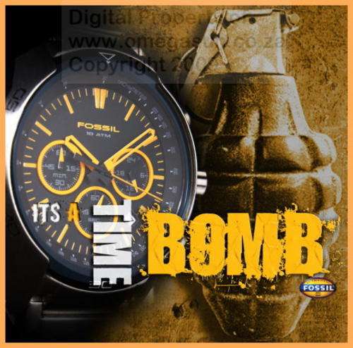 **R4,495.00** FOSSIL AUTHENTIC BLACK AND ORANGE DIAL STAINLESS STEEL CHRONOGRAPH **BRAND NEW!!!**
