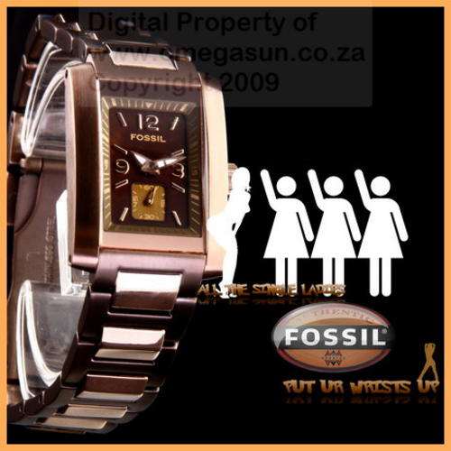 **R1,495.00** FOSSIL AUTHENTIC LADIES BROWN ION-PLATED WATCH **BRAND NEW WITH 11 YEAR WARRANTY!!!**