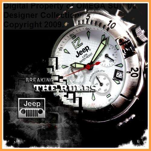 **R2,150.00** JEEP AUTHENTIC WHITE FACE CHRONOGRAPH - IMPORTED FROM EUROPE **BRAND NEW!**