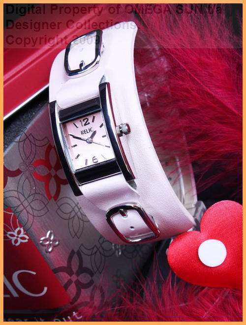 RELIC by FOSSIL - IMPORTED FROM LONDON - AUTHENTIC GENUINE LADIES PINK LEATHER WATCH **BEAUTIFUL**